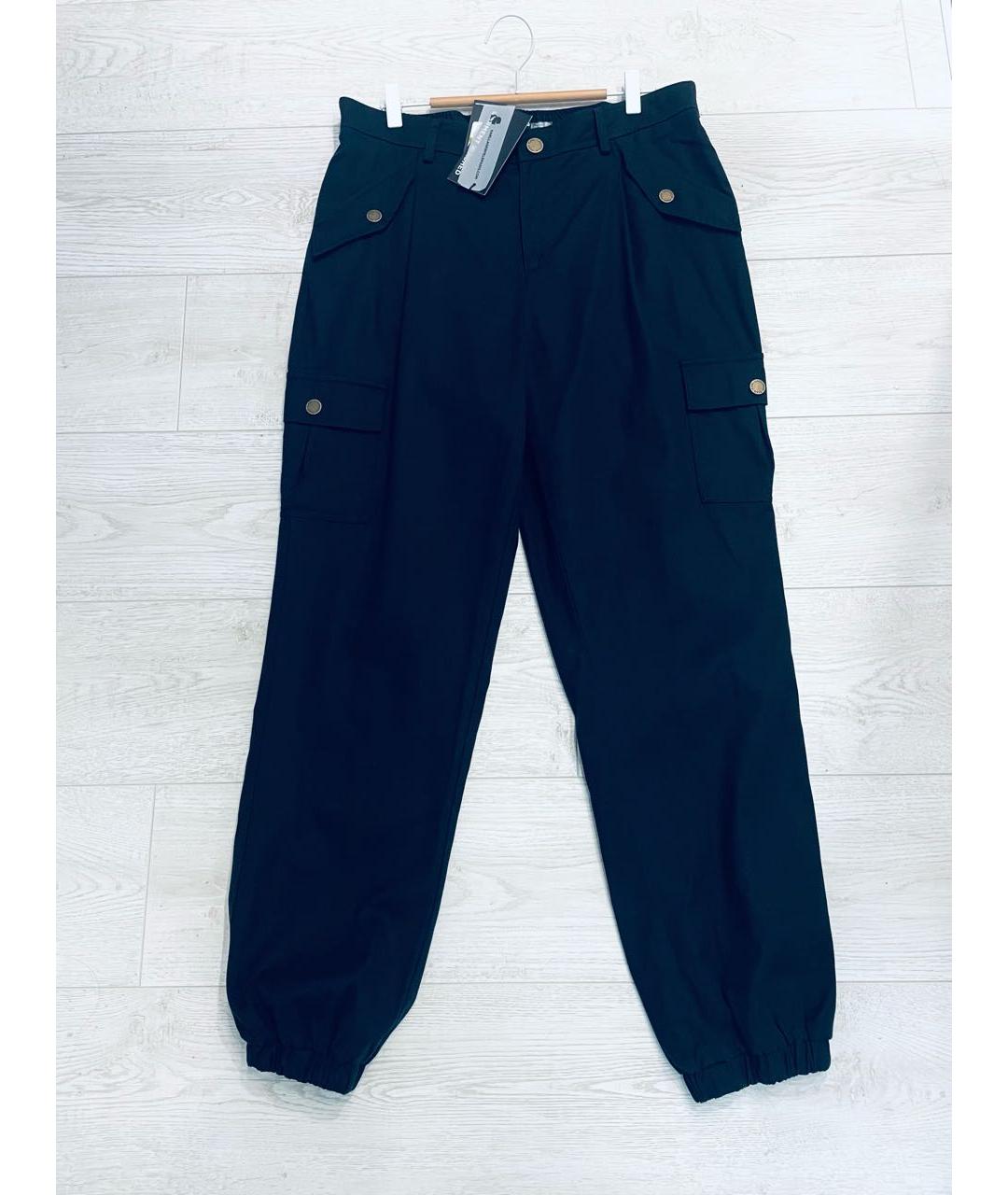KARL LAGERFELD Черные хлопковые брюки широкие, фото 9