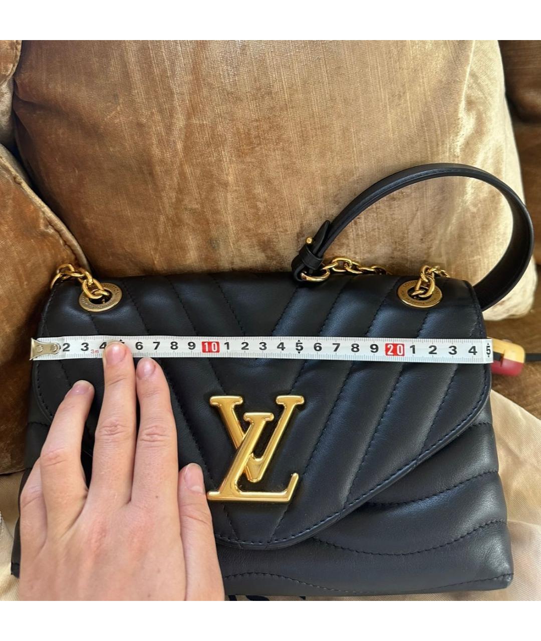 LOUIS VUITTON Черная кожаная сумка через плечо, фото 3