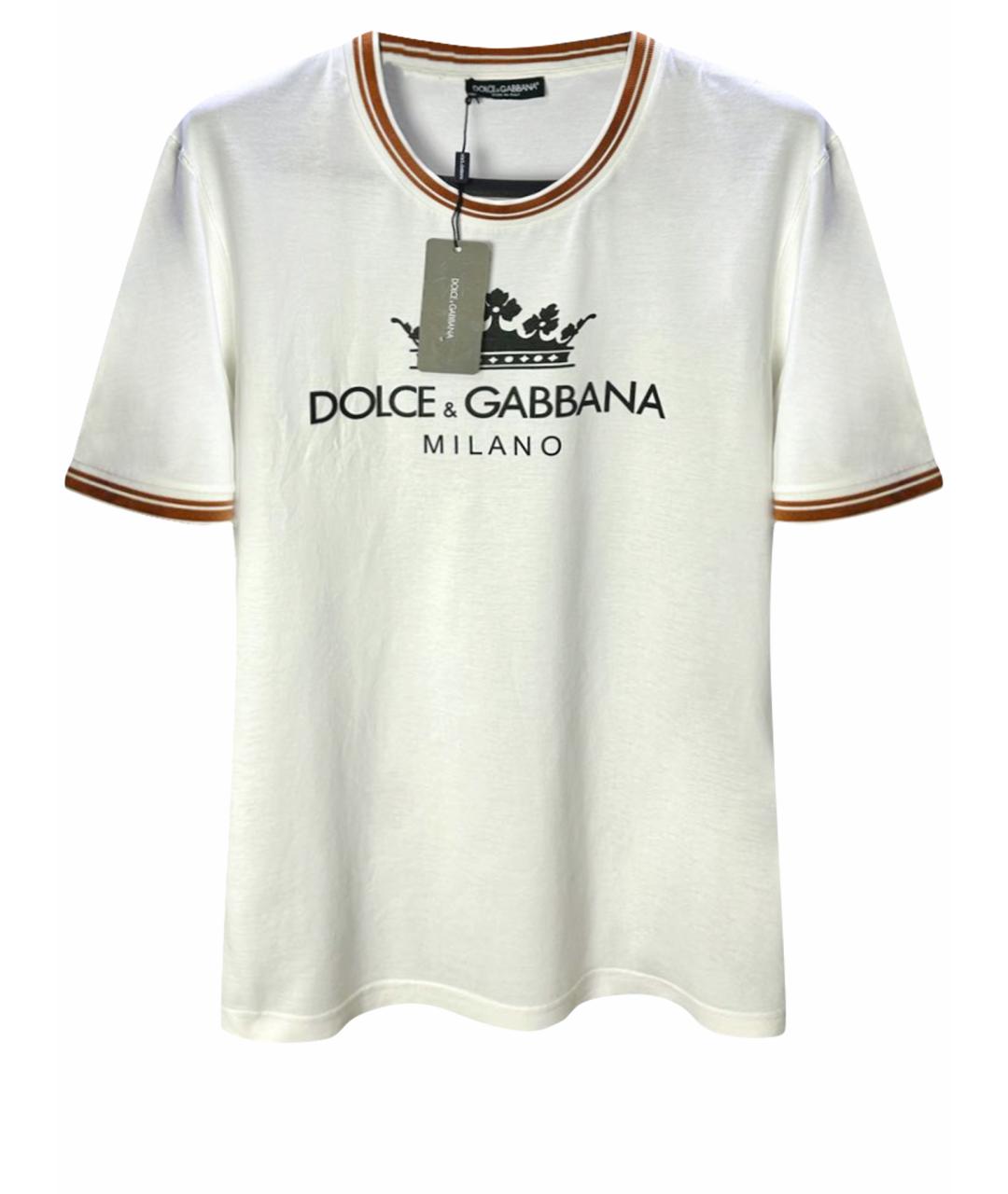 DOLCE&GABBANA Белая хлопковая футболка, фото 1