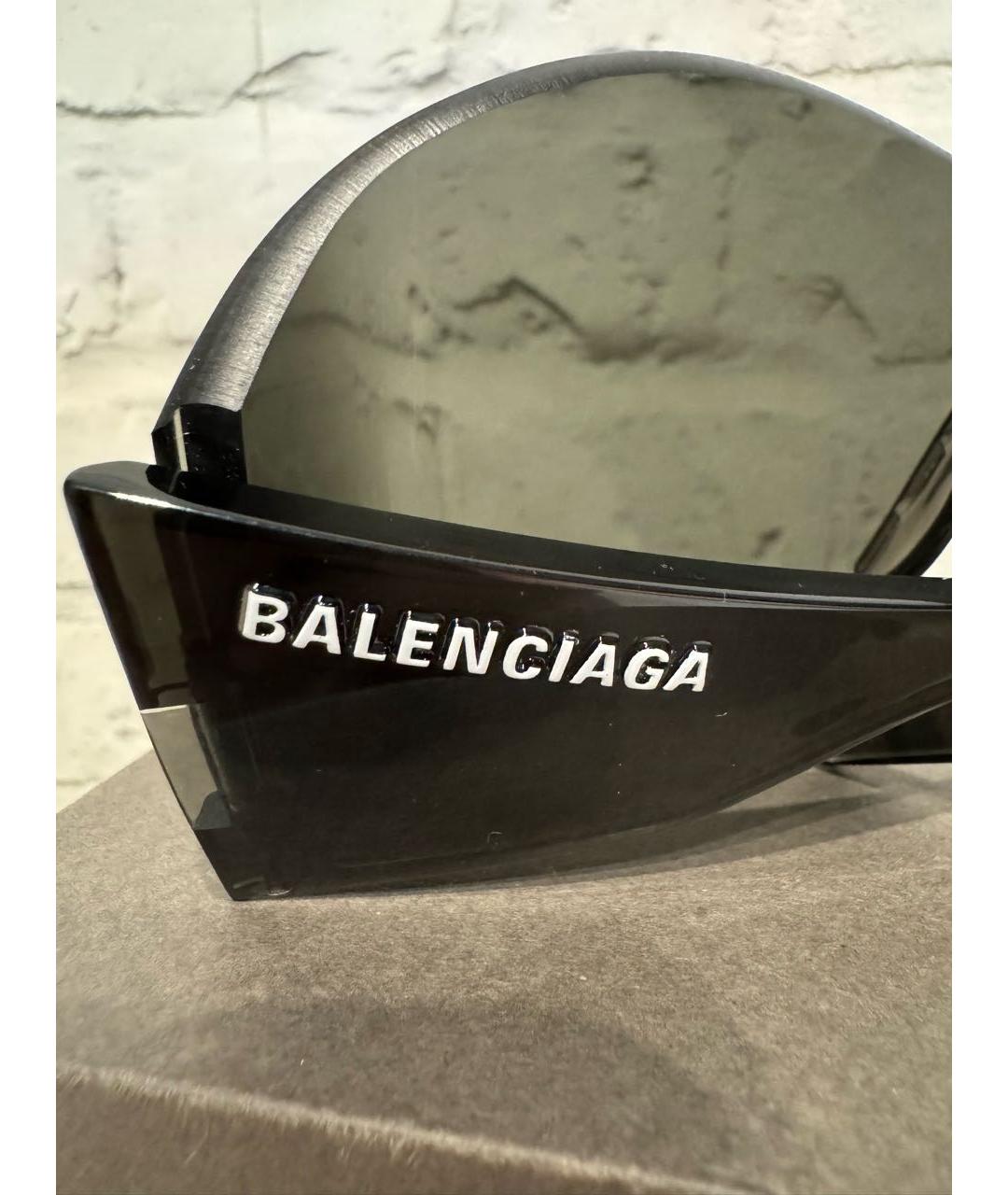 BALENCIAGA Черные пластиковые солнцезащитные очки, фото 4