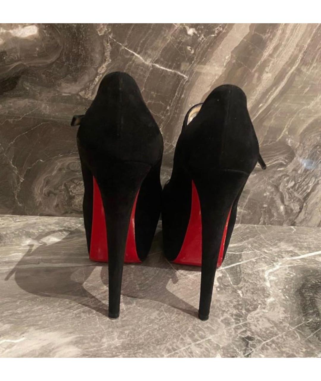 CHRISTIAN LOUBOUTIN Черные замшевые туфли, фото 5