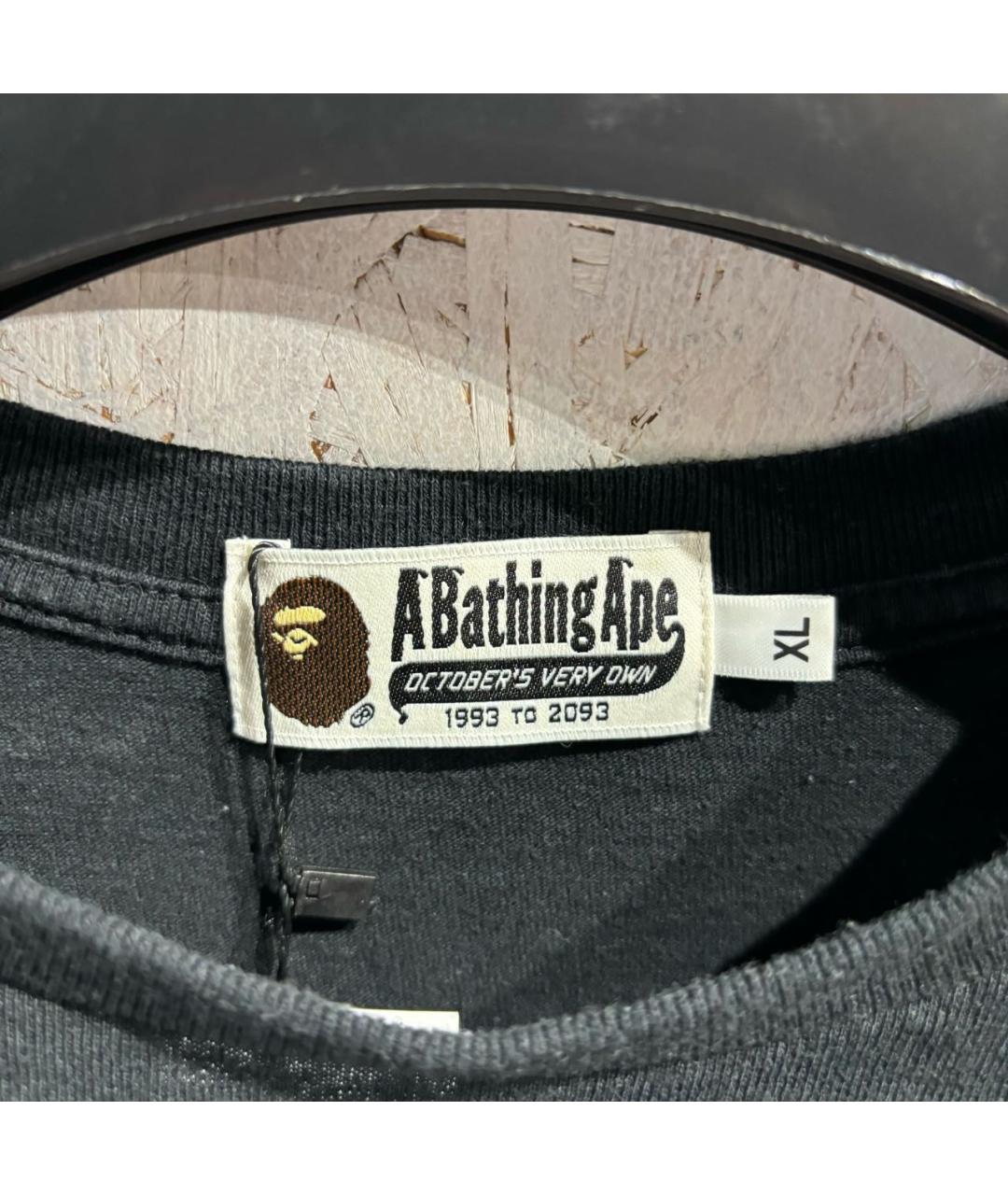 A BATHING APE Черная хлопковая футболка, фото 3