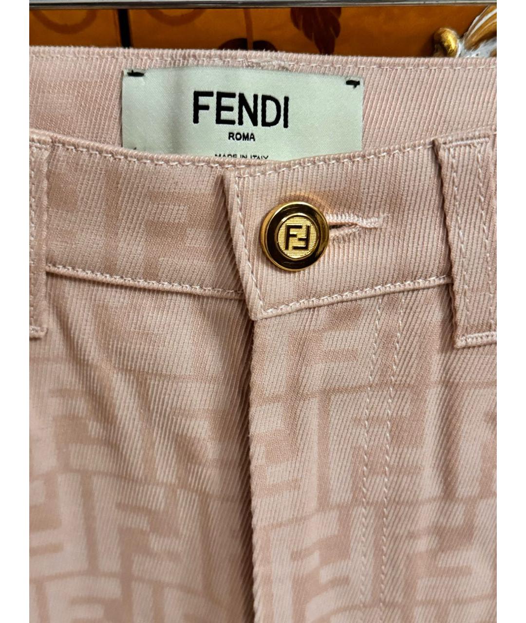 FENDI Розовые прямые джинсы, фото 4