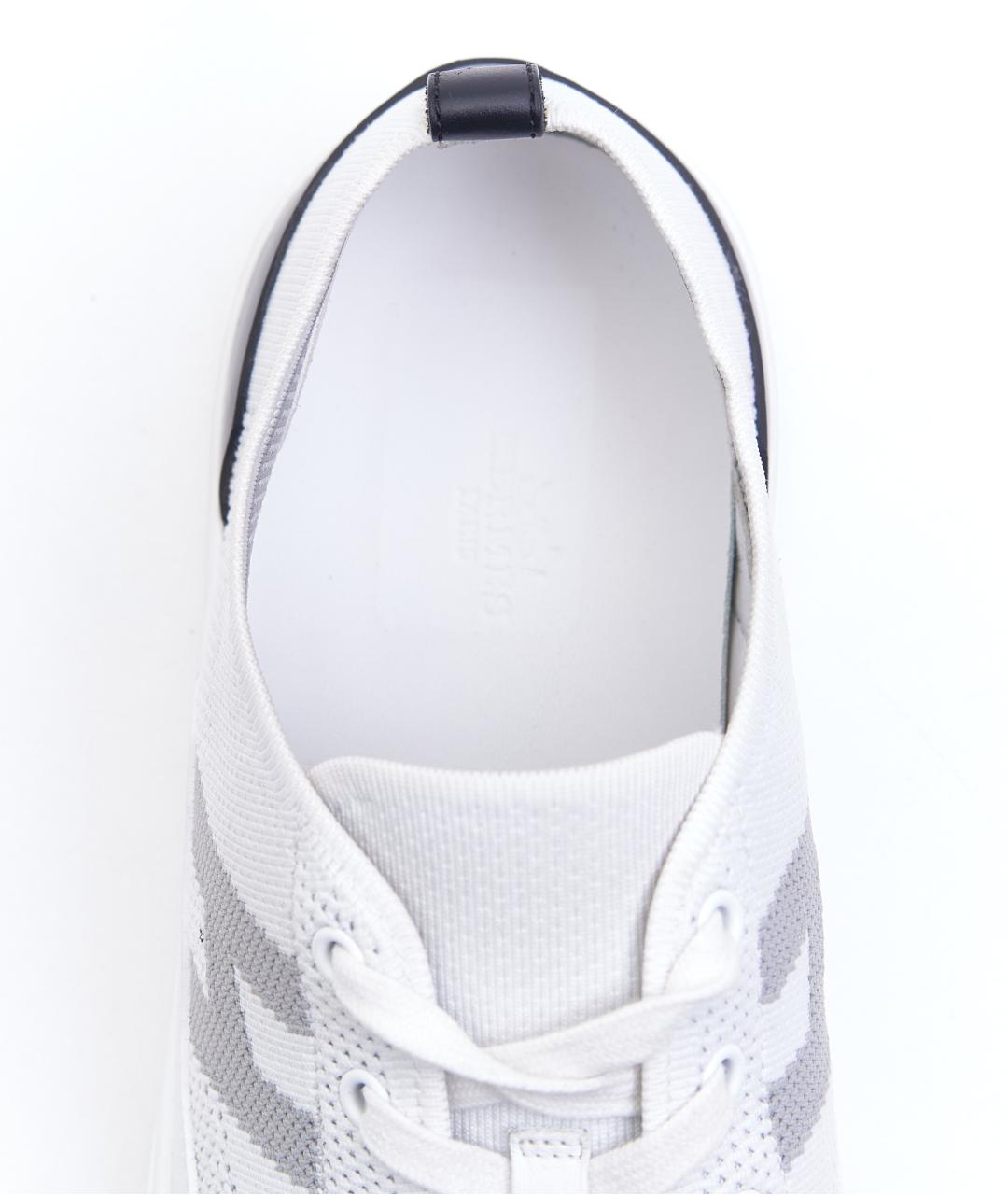 HERMES Белые текстильные низкие кроссовки / кеды, фото 6