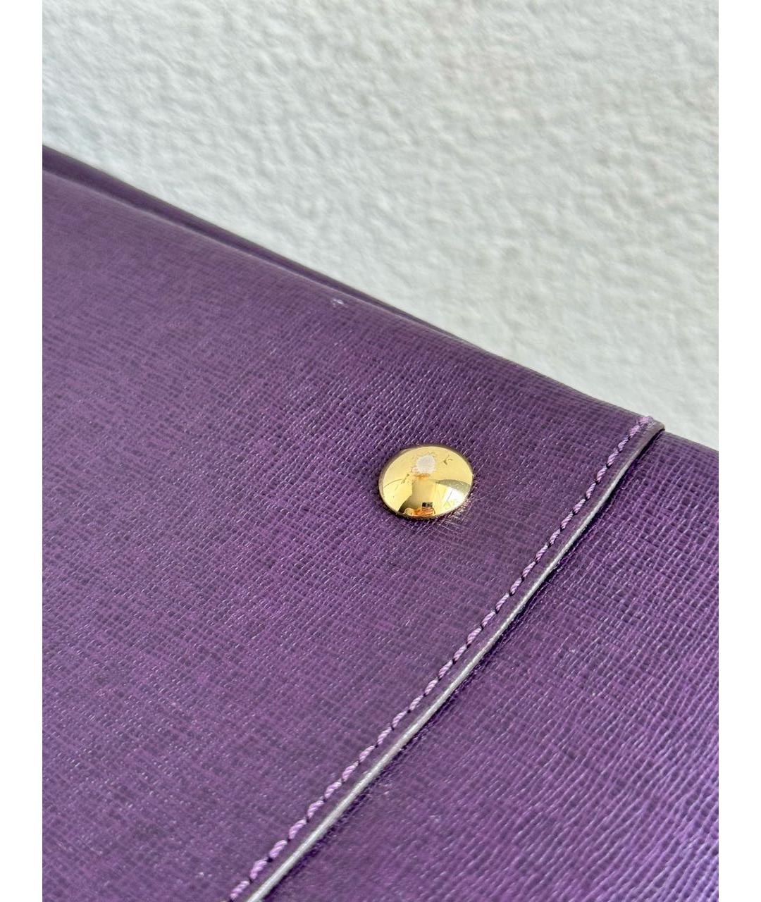 COACH Фиолетовая кожаная сумка тоут, фото 8