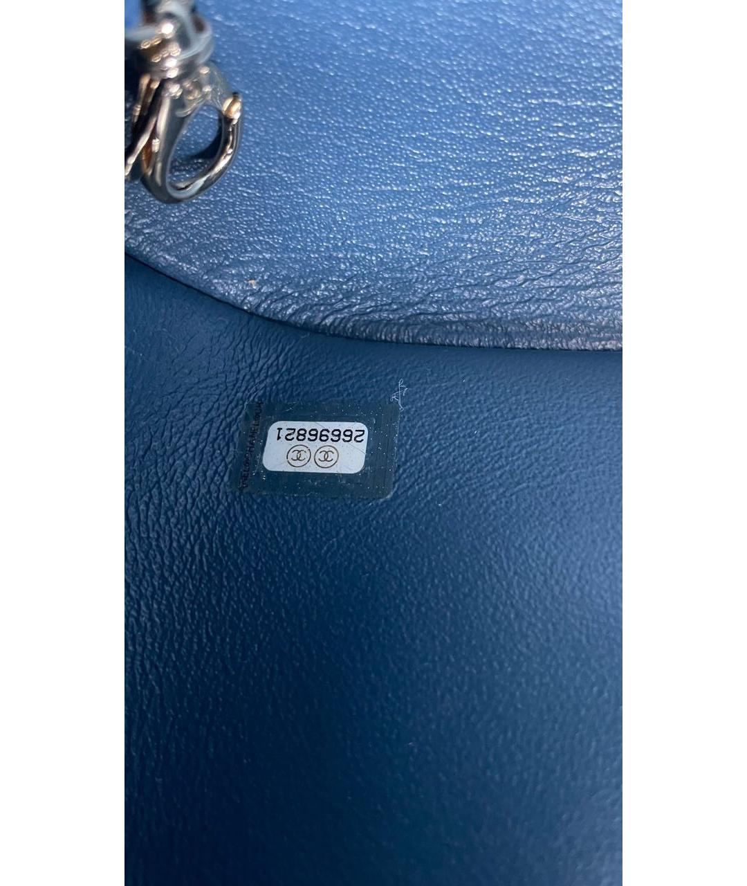 CHANEL Синий кожаный рюкзак, фото 5
