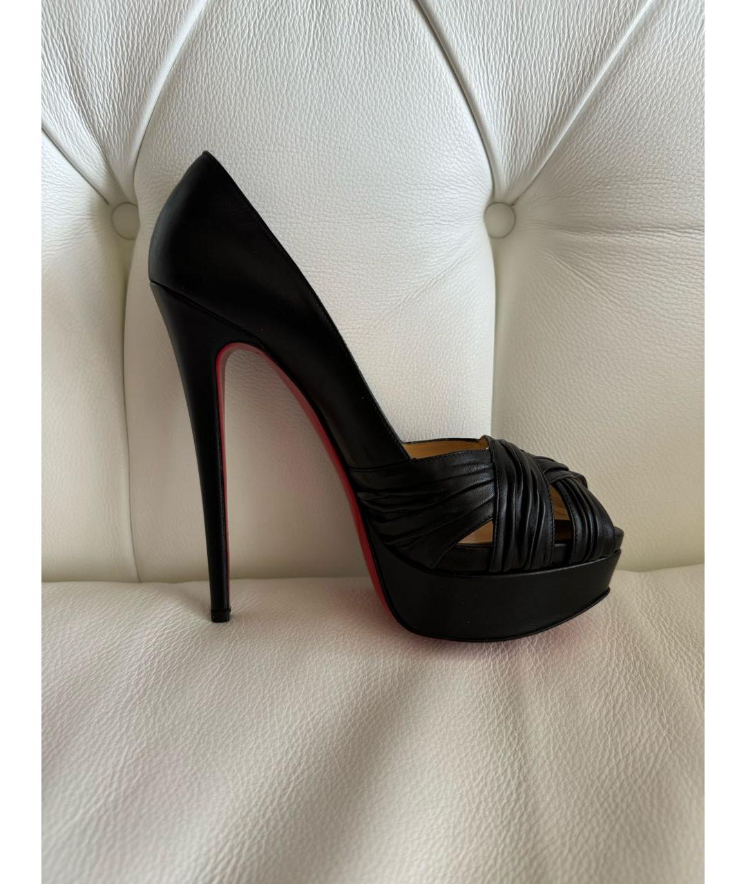 CHRISTIAN LOUBOUTIN Черные кожаные туфли, фото 9