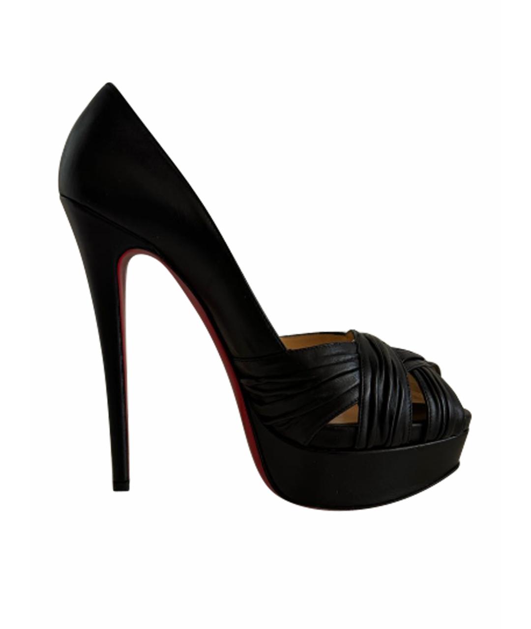 CHRISTIAN LOUBOUTIN Черные кожаные туфли, фото 1