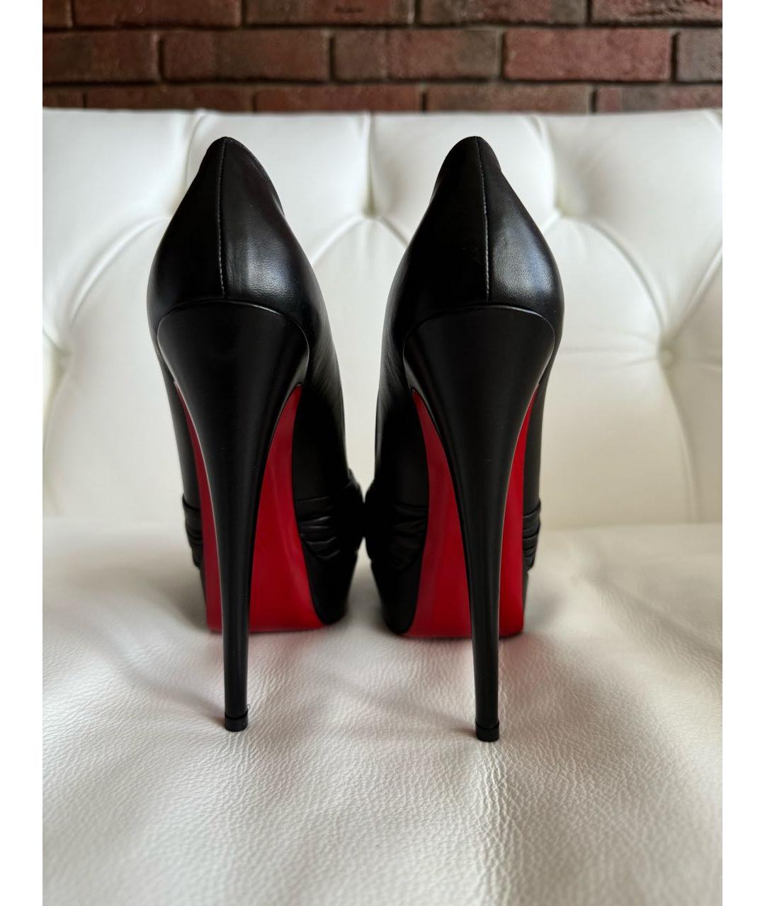 CHRISTIAN LOUBOUTIN Черные кожаные туфли, фото 4