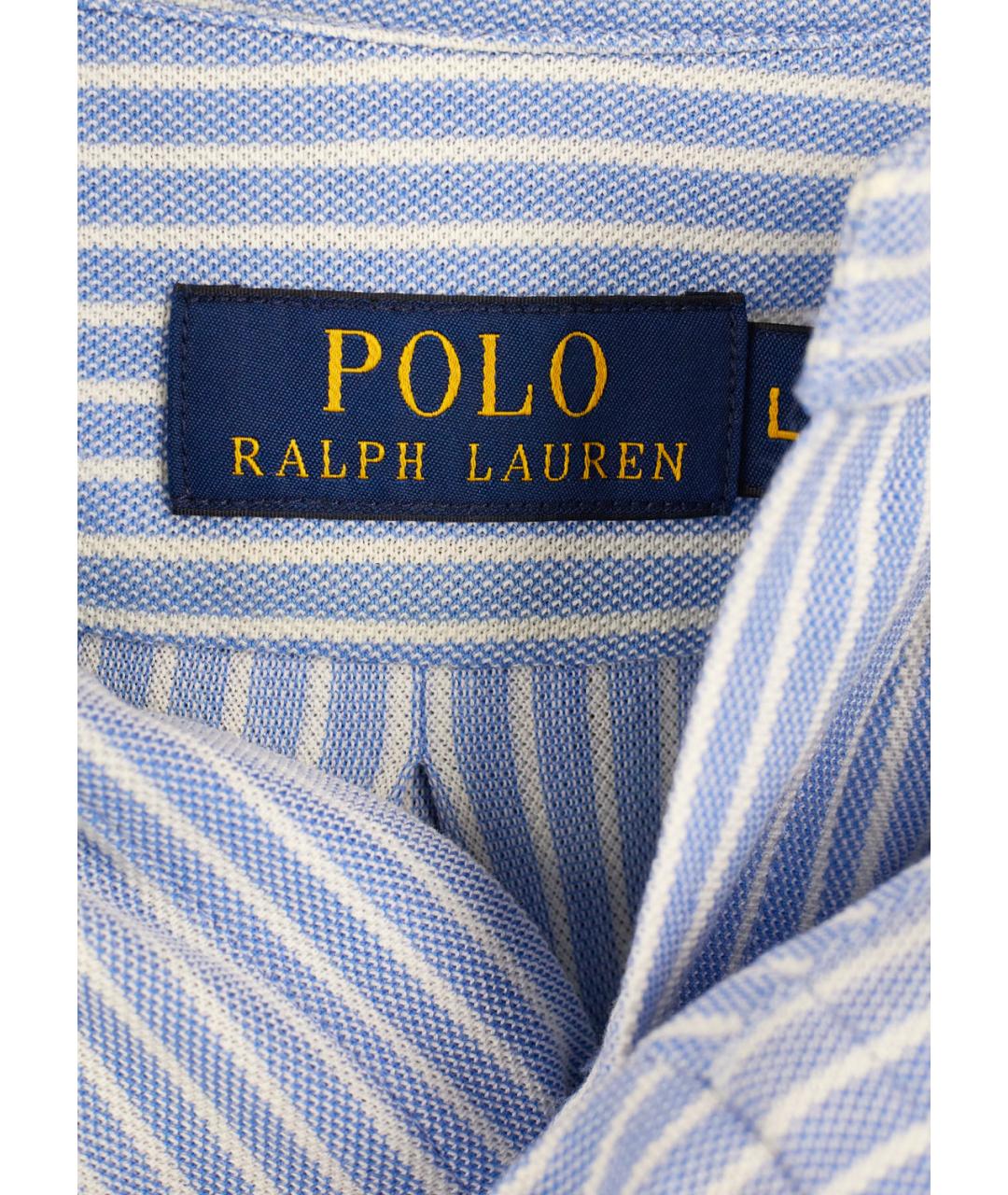 POLO RALPH LAUREN Синяя хлопковая классическая рубашка, фото 3