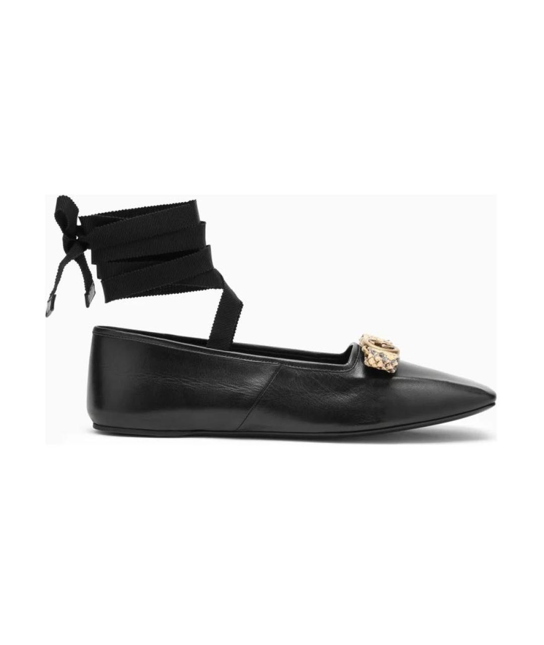 GUCCI Черные кожаные балетки, фото 9