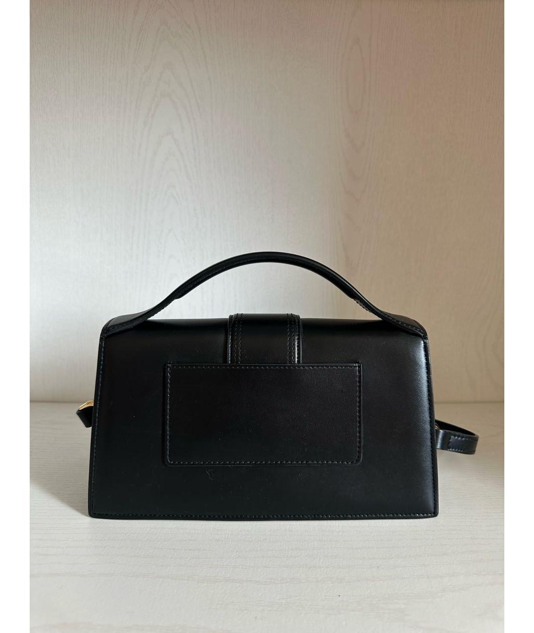 JACQUEMUS Черная кожаная сумка через плечо, фото 3