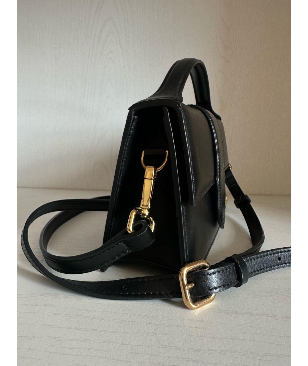 JACQUEMUS Черная кожаная сумка через плечо, фото 2