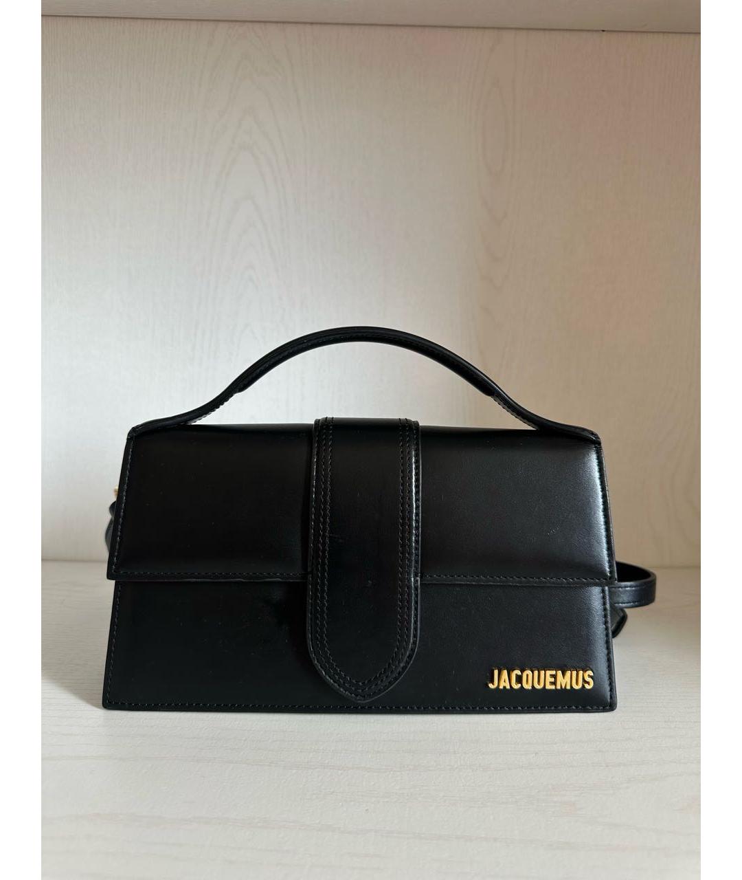 JACQUEMUS Черная кожаная сумка через плечо, фото 6