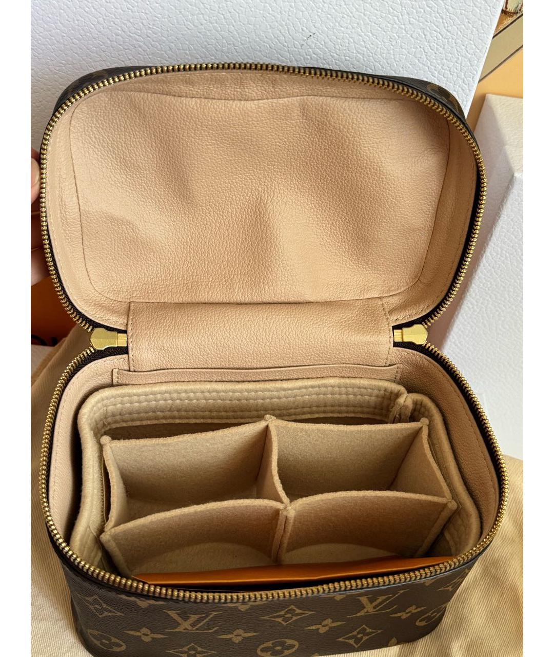 LOUIS VUITTON Коричневая кожаная сумка с короткими ручками, фото 8