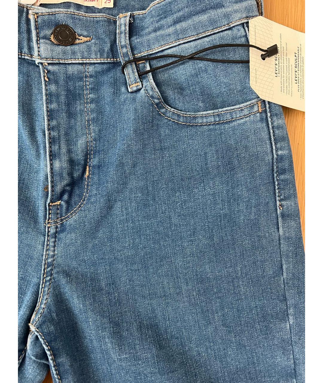 LEVI'S Голубые хлопко-полиэстеровые джинсы слим, фото 4