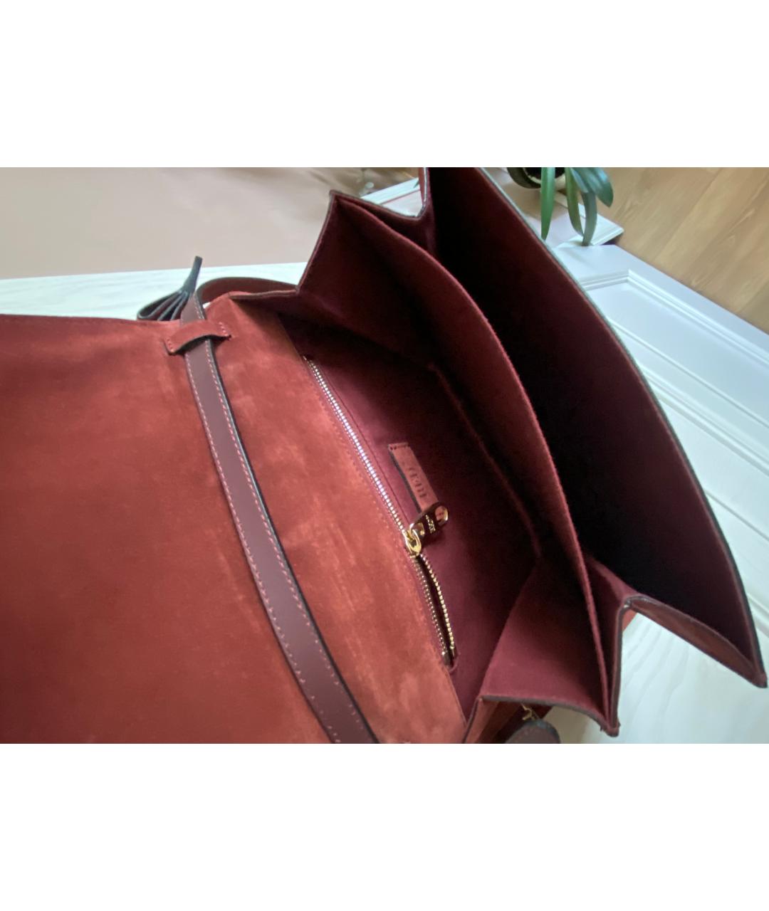 RED VALENTINO Бордовая замшевая сумка через плечо, фото 4