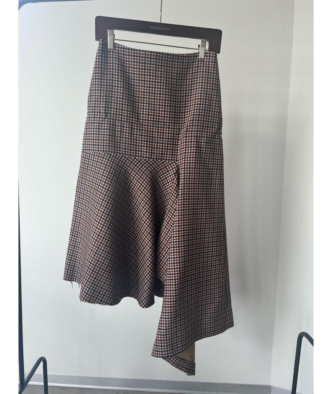 BALENCIAGA Коричневая шерстяная юбка миди, фото 6