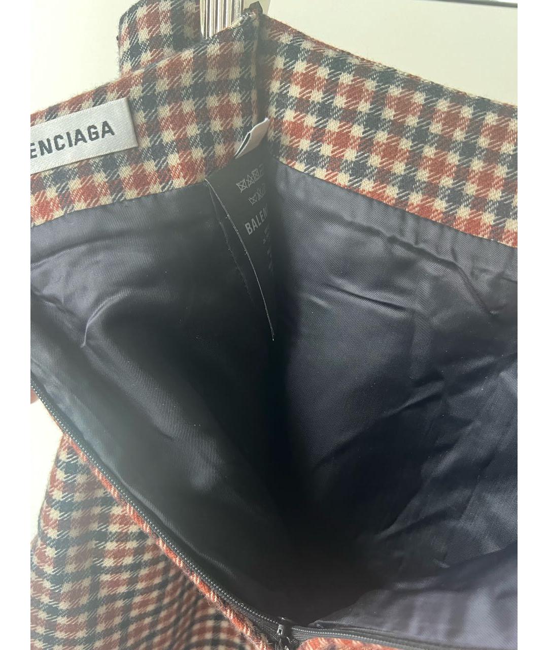 BALENCIAGA Коричневая шерстяная юбка миди, фото 3