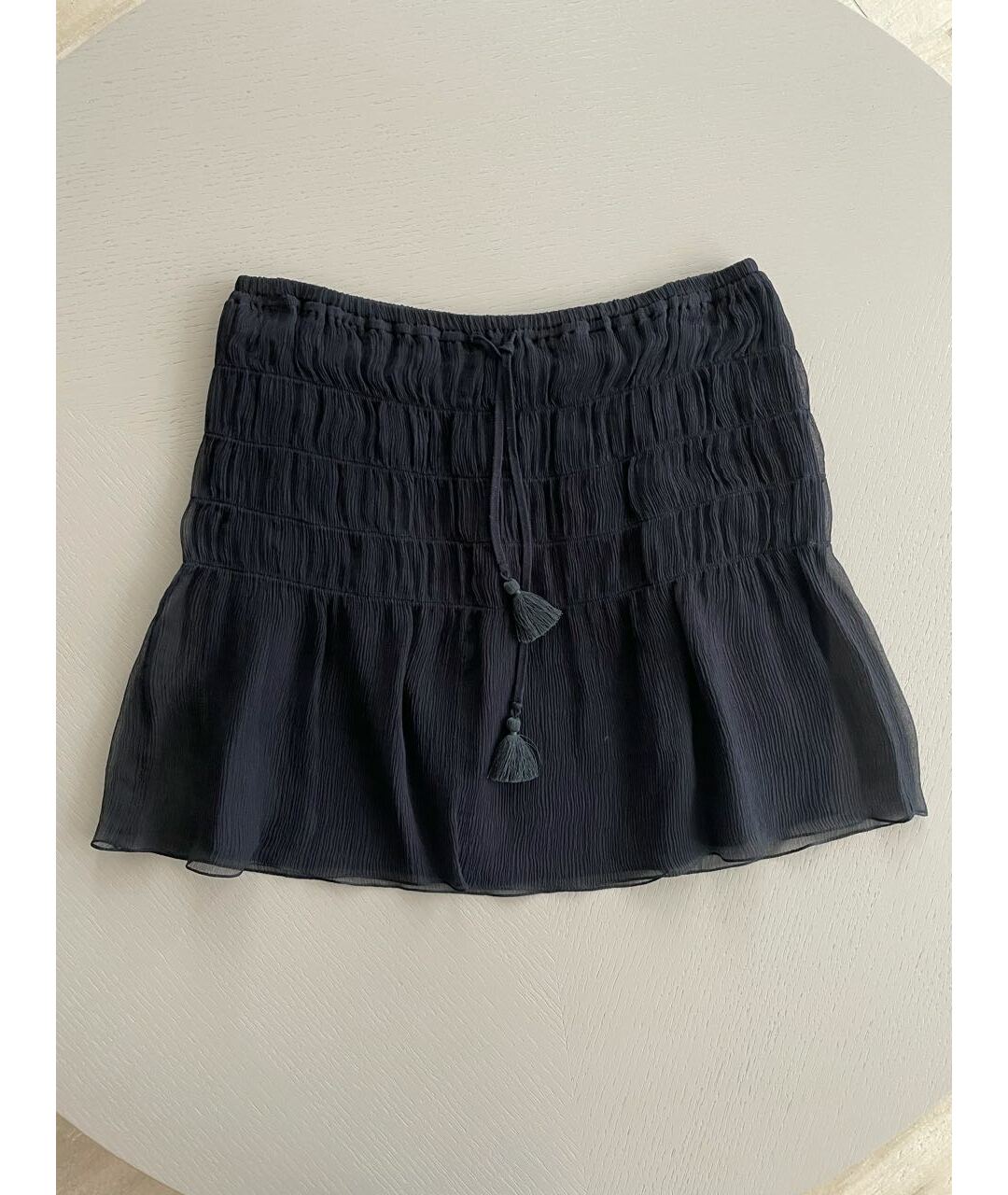 CHLOE Черная шелковая юбка мини, фото 8
