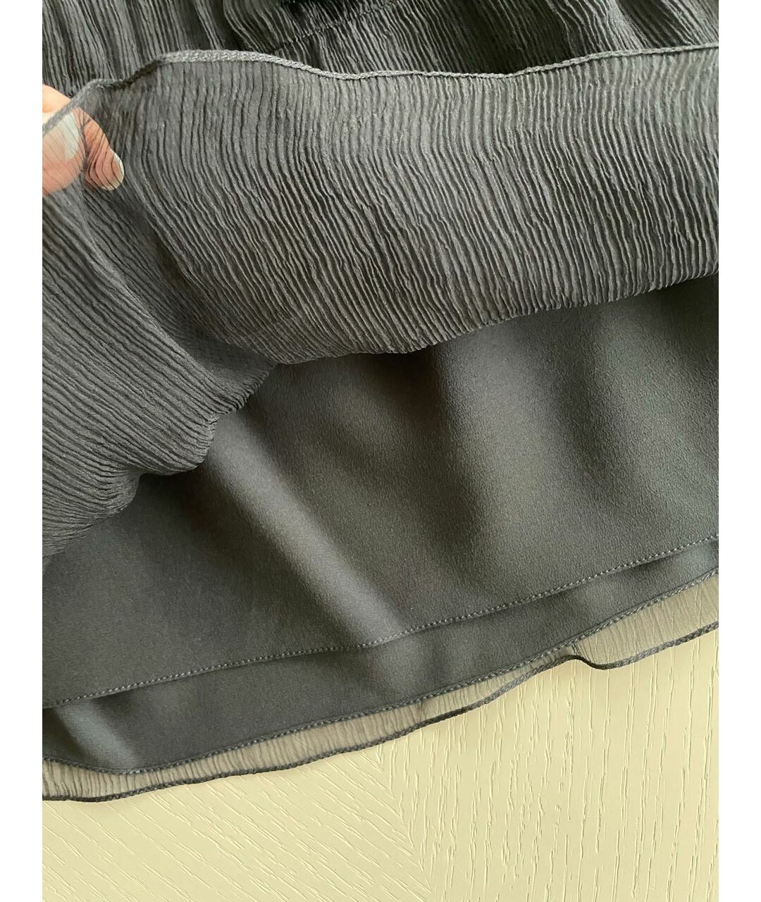 CHLOE Черная шелковая юбка мини, фото 7