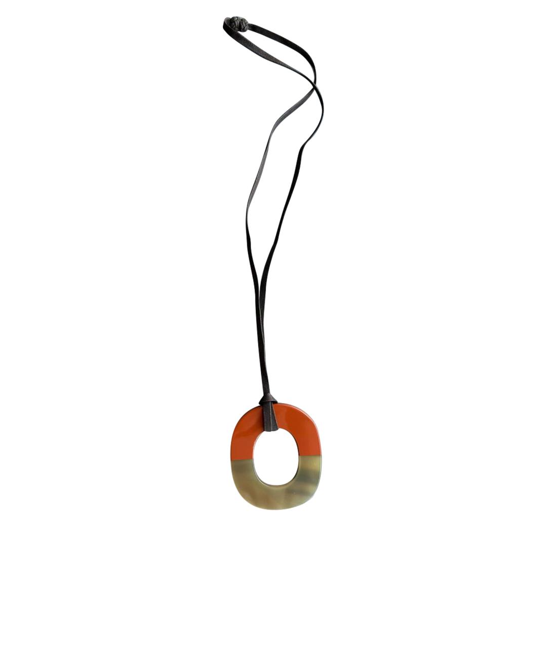 HERMES Оранжевый пластиковый кулон, фото 1