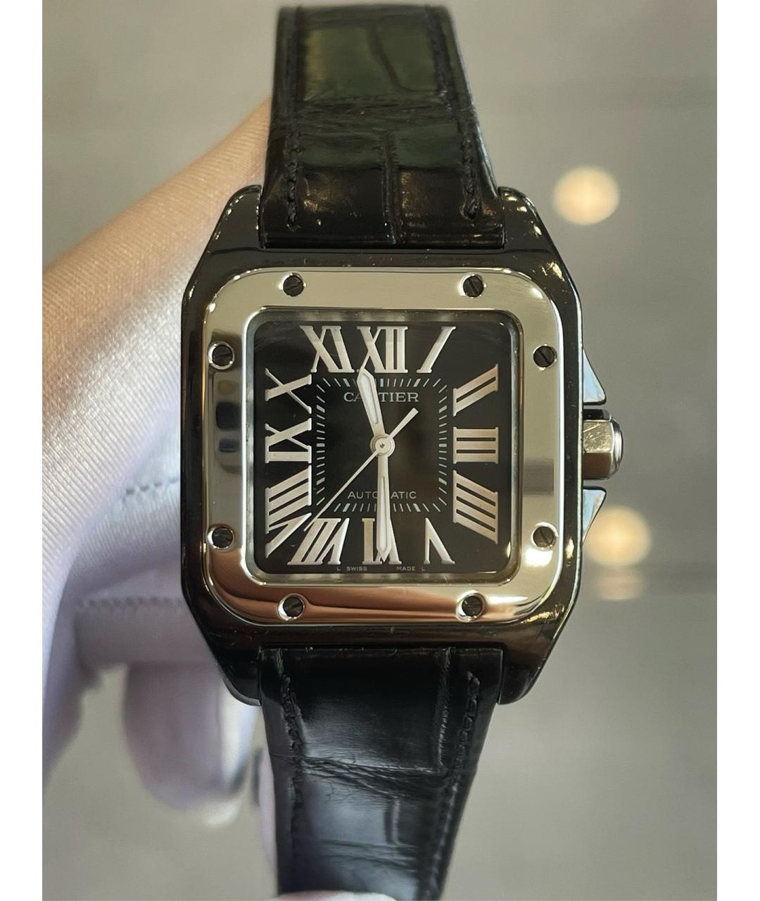 CARTIER Черные керамические часы, фото 6