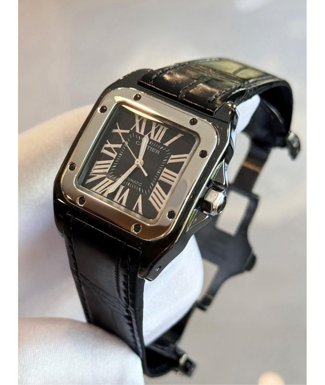 CARTIER Черные керамические часы, фото 3