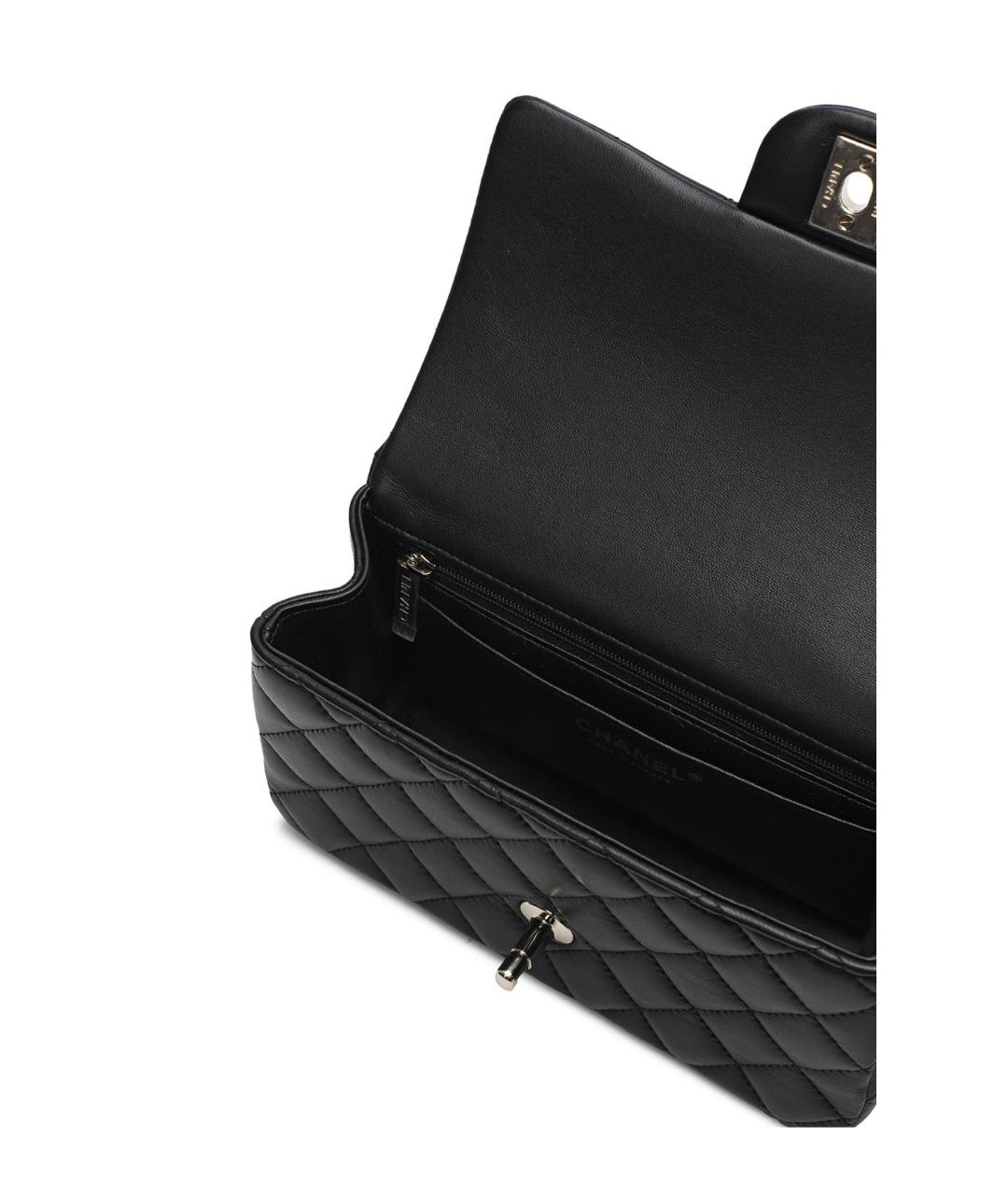 CHANEL Черная кожаная сумка с короткими ручками, фото 4