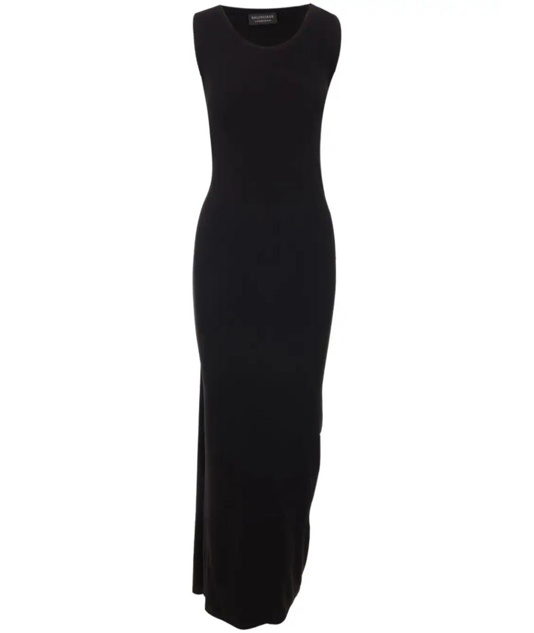 BALENCIAGA Черное вискозное платье, фото 1