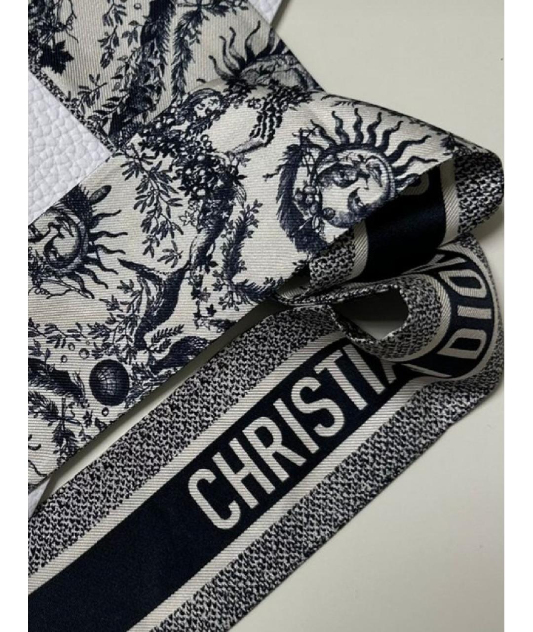 CHRISTIAN DIOR Темно-синий шелковый платок, фото 6