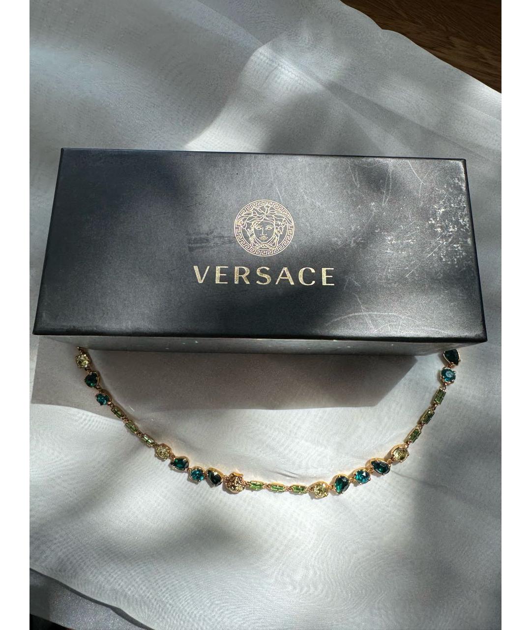 VERSACE Зеленые латунное колье, фото 3