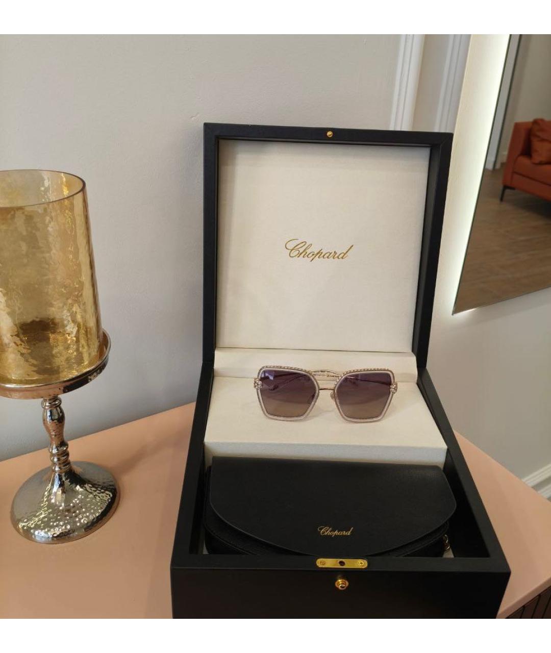 CHOPARD Бежевые пластиковые солнцезащитные очки, фото 6