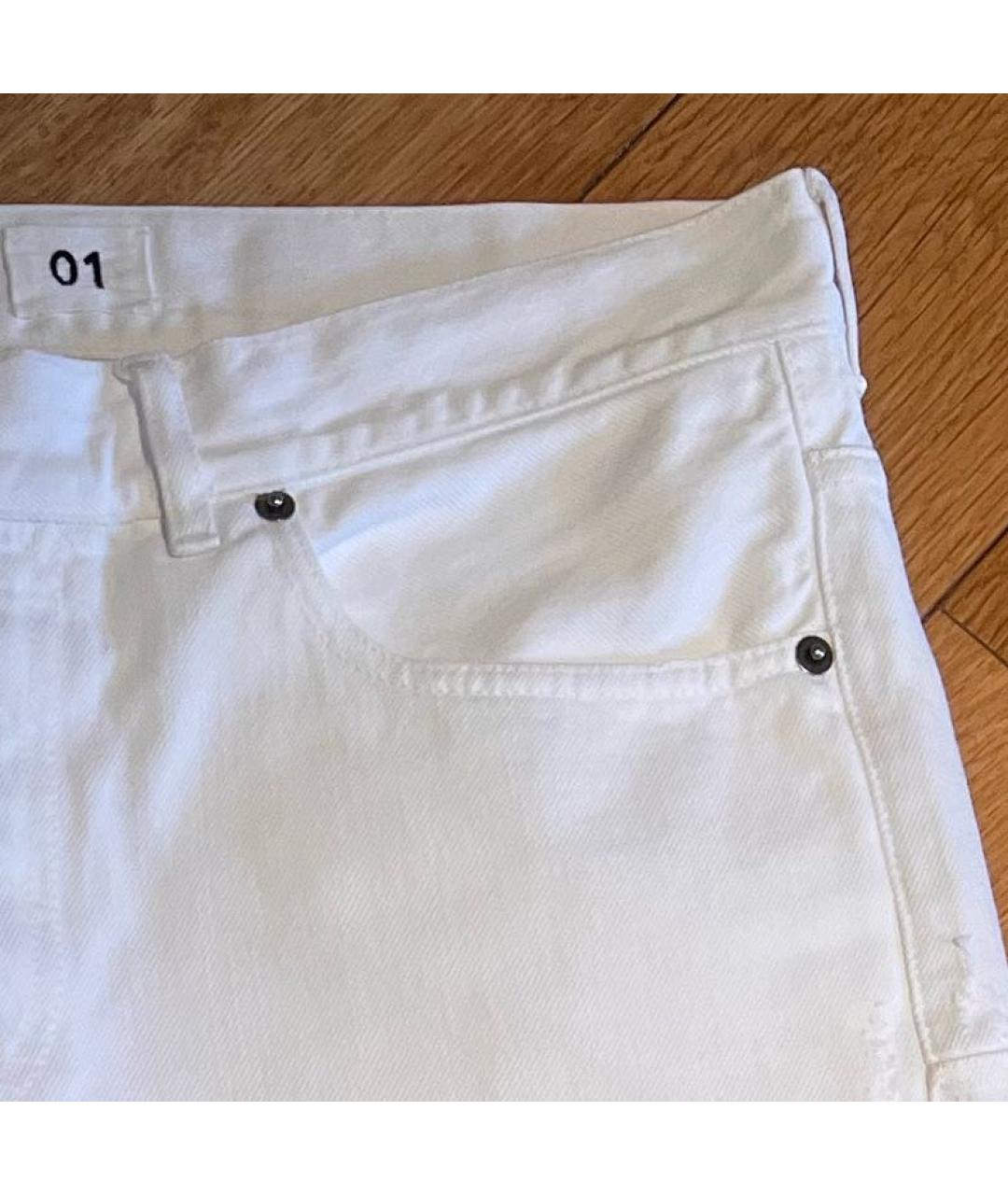 CHRISTIAN DIOR Белые хлопковые прямые джинсы, фото 4