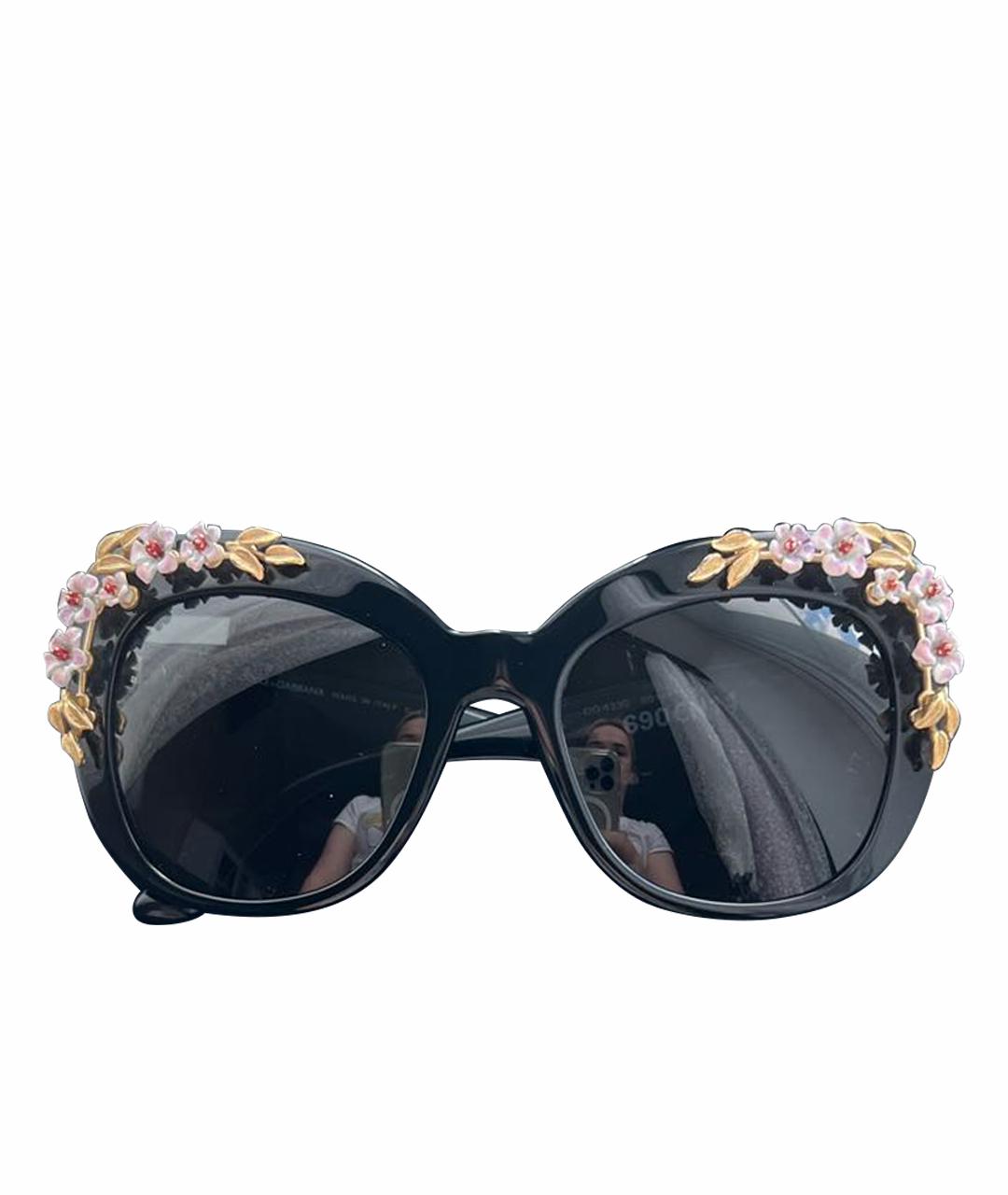 DOLCE&GABBANA Черные пластиковые солнцезащитные очки, фото 1