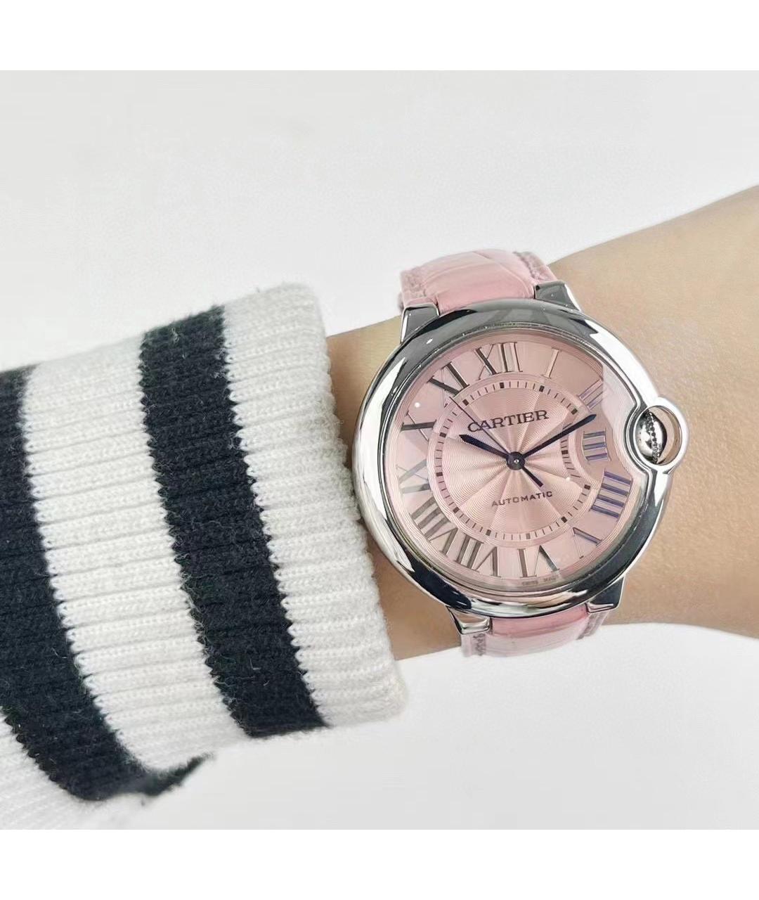 CARTIER Розовые металлические часы, фото 2
