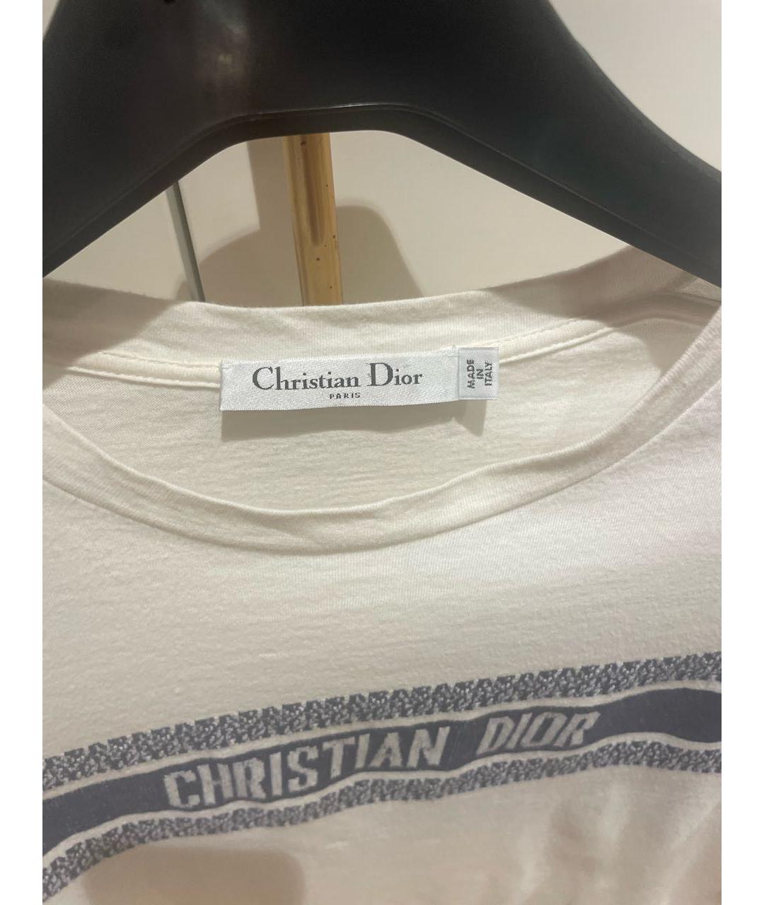 CHRISTIAN DIOR Белая хлопковая футболка, фото 4