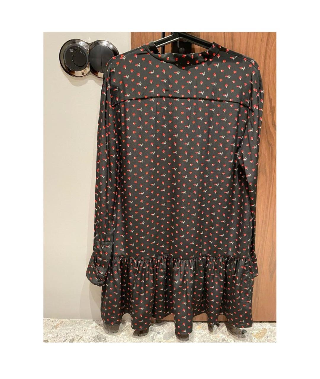 SAINT LAURENT Черное шелковое повседневное платье, фото 2