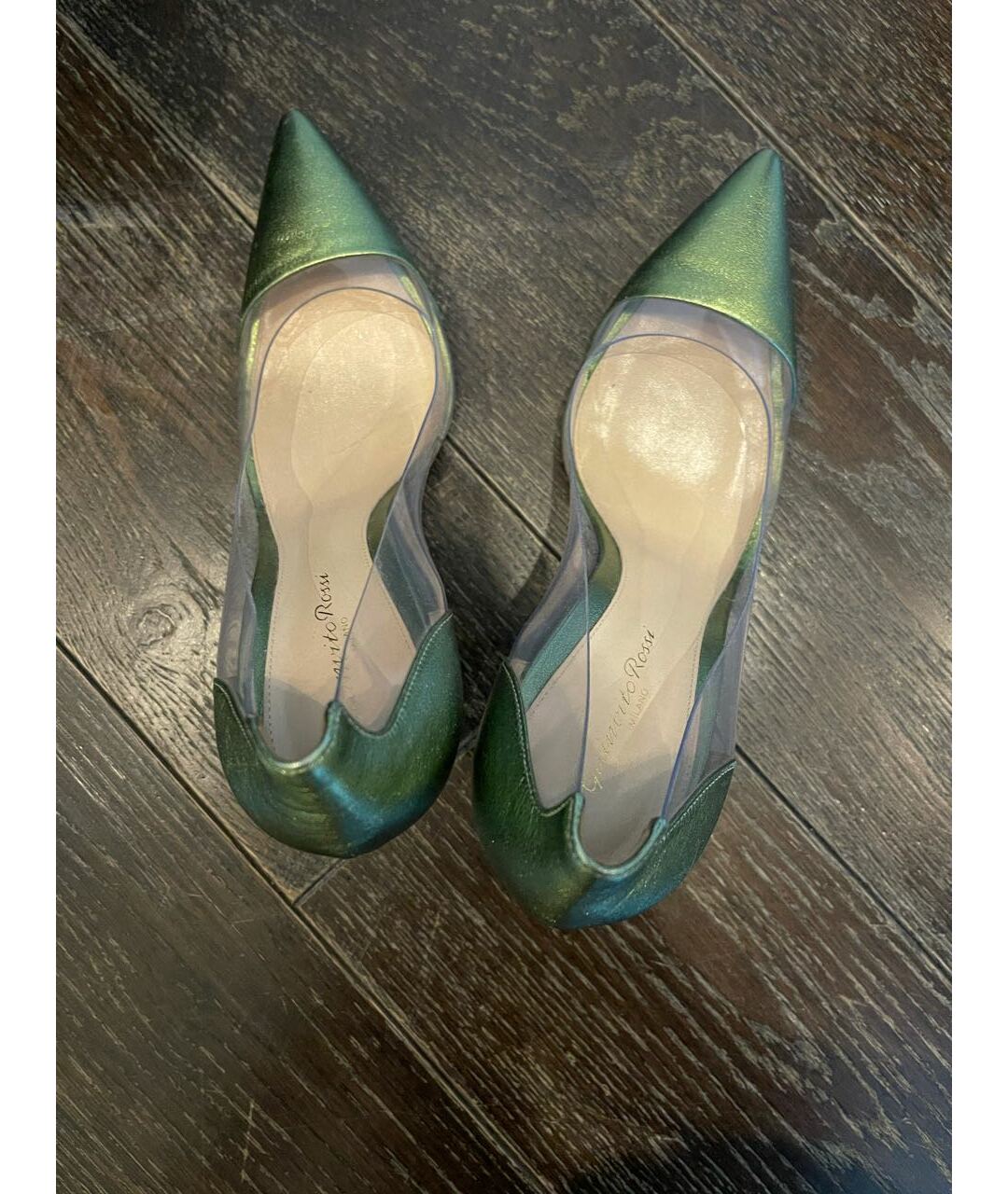 GIANVITO ROSSI Зеленые кожаные туфли, фото 3