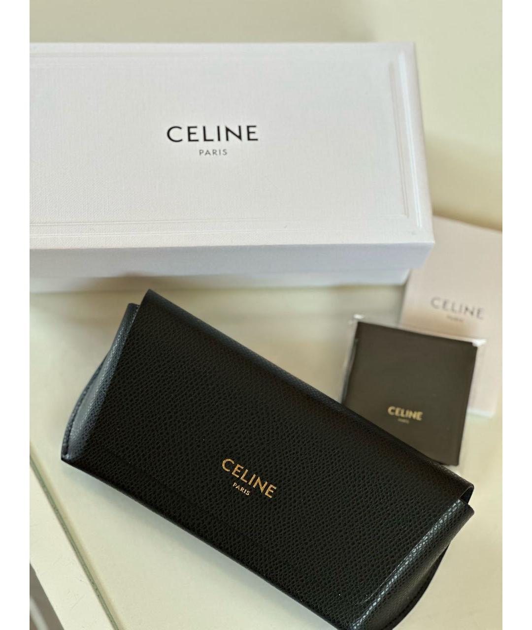 CELINE Коричневые пластиковые солнцезащитные очки, фото 3