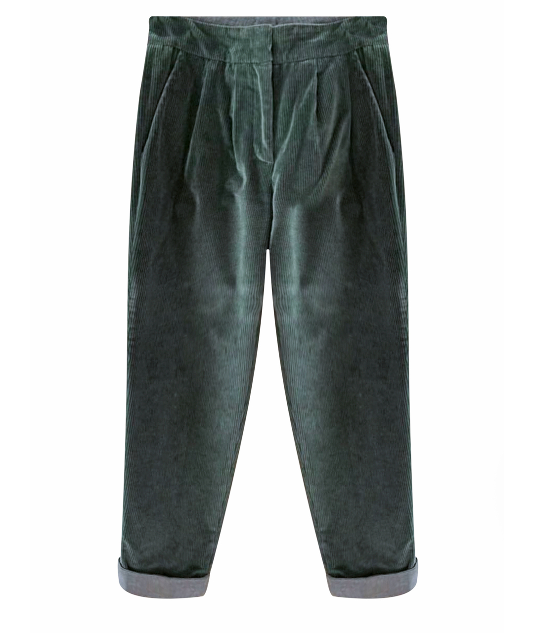 FABIANA FILIPPI Зеленые хлопковые прямые брюки, фото 1