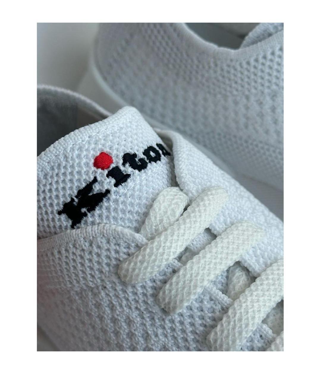 KITON Белые текстильные кроссовки, фото 8