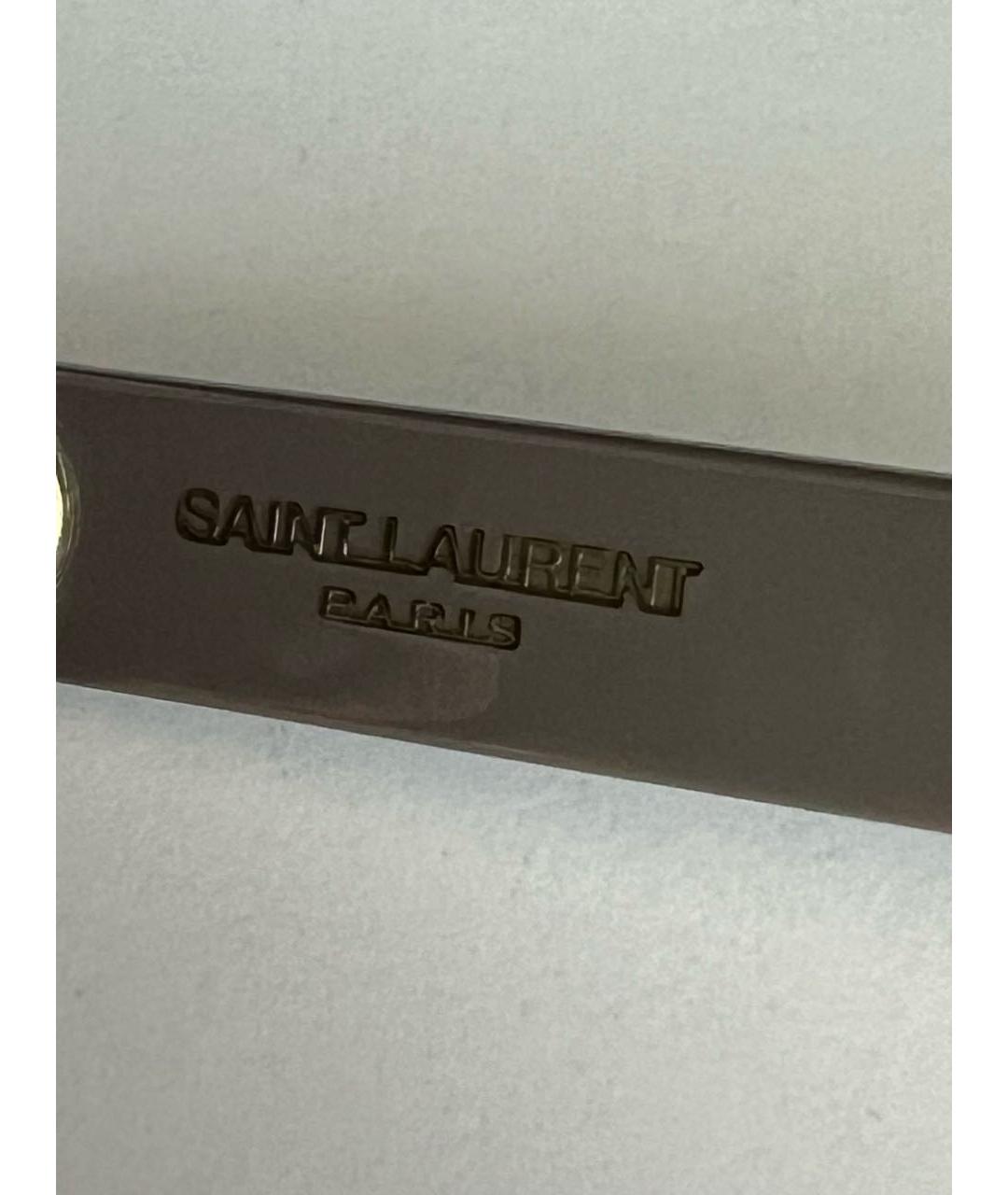 SAINT LAURENT Антрацитовые пластиковые солнцезащитные очки, фото 5