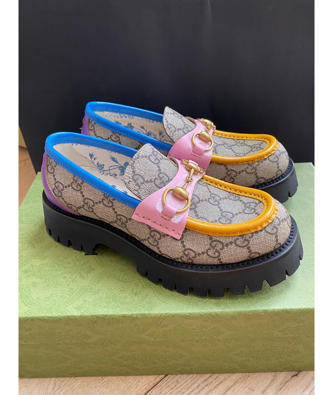 GUCCI Бежевые лоферы, фото 8