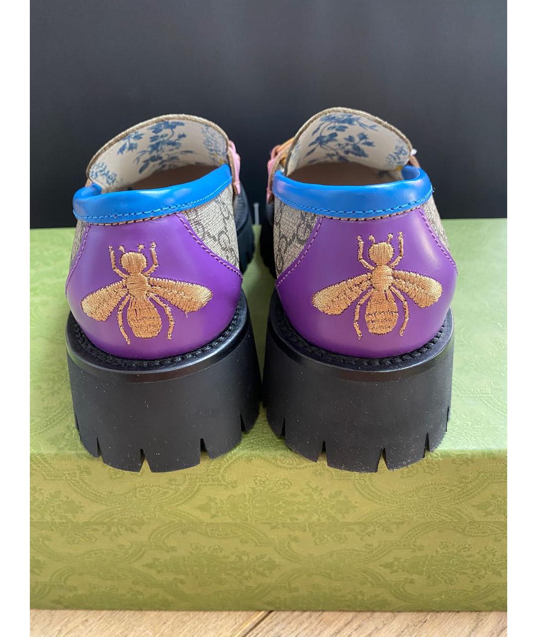 GUCCI Бежевые лоферы, фото 4
