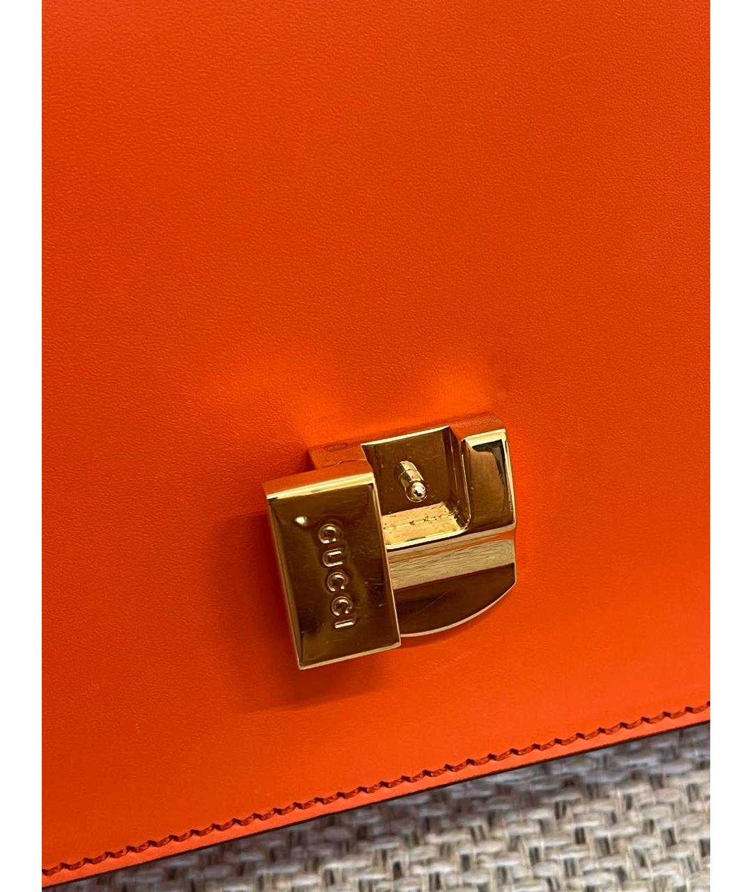 GUCCI Оранжевая кожаная сумка через плечо, фото 5