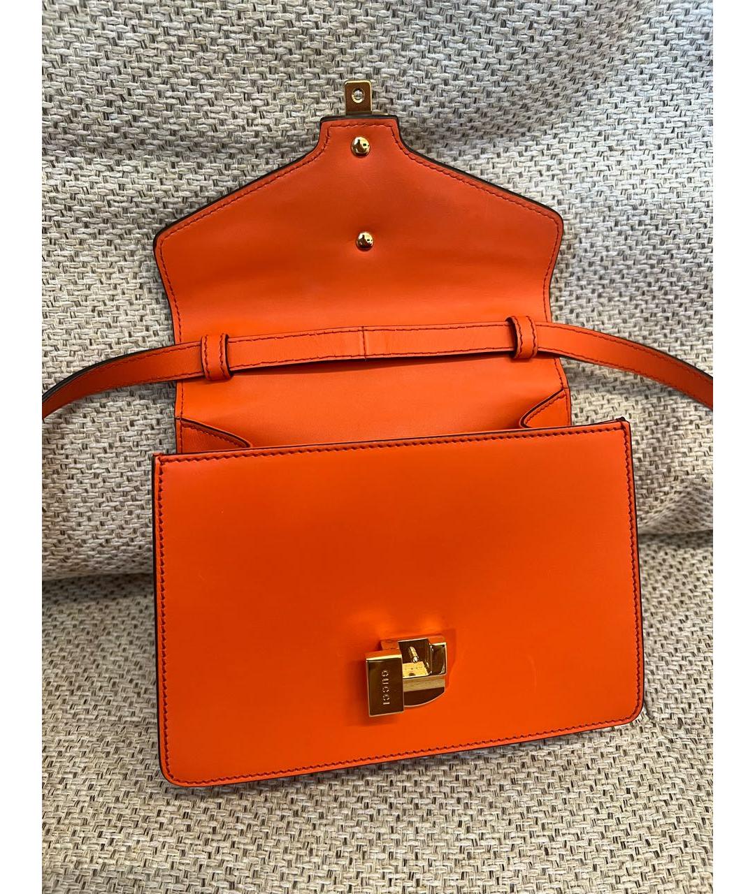 GUCCI Оранжевая кожаная сумка через плечо, фото 4