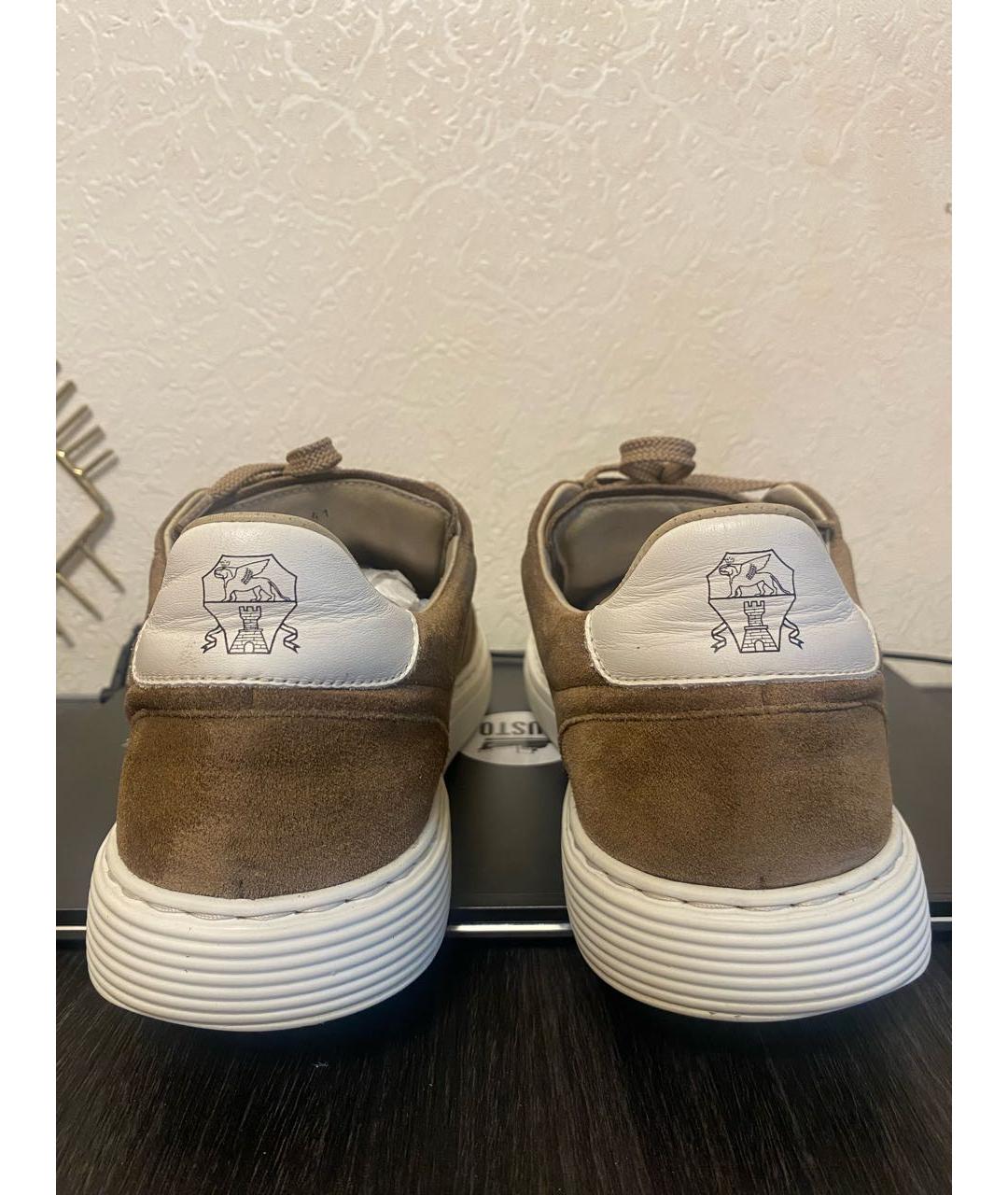 BRUNELLO CUCINELLI Коричневые замшевые низкие кроссовки / кеды, фото 4