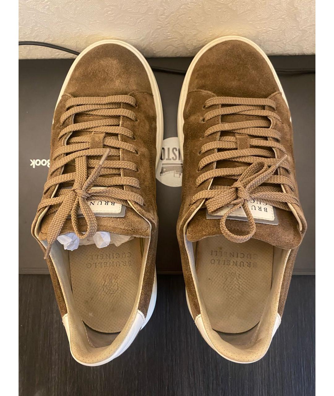 BRUNELLO CUCINELLI Коричневые замшевые низкие кроссовки / кеды, фото 3