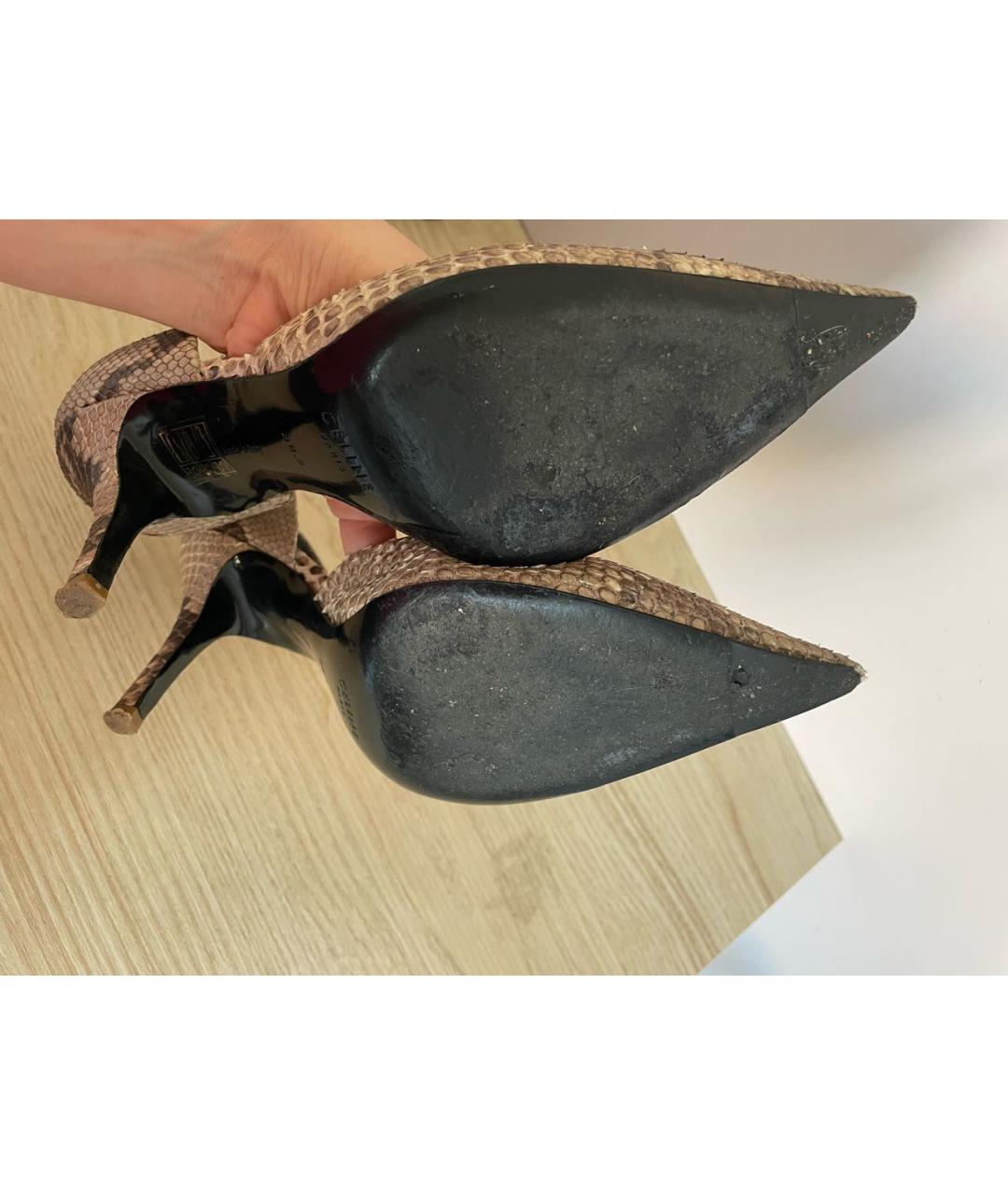 CELINE Бежевые туфли из экзотической кожи, фото 5
